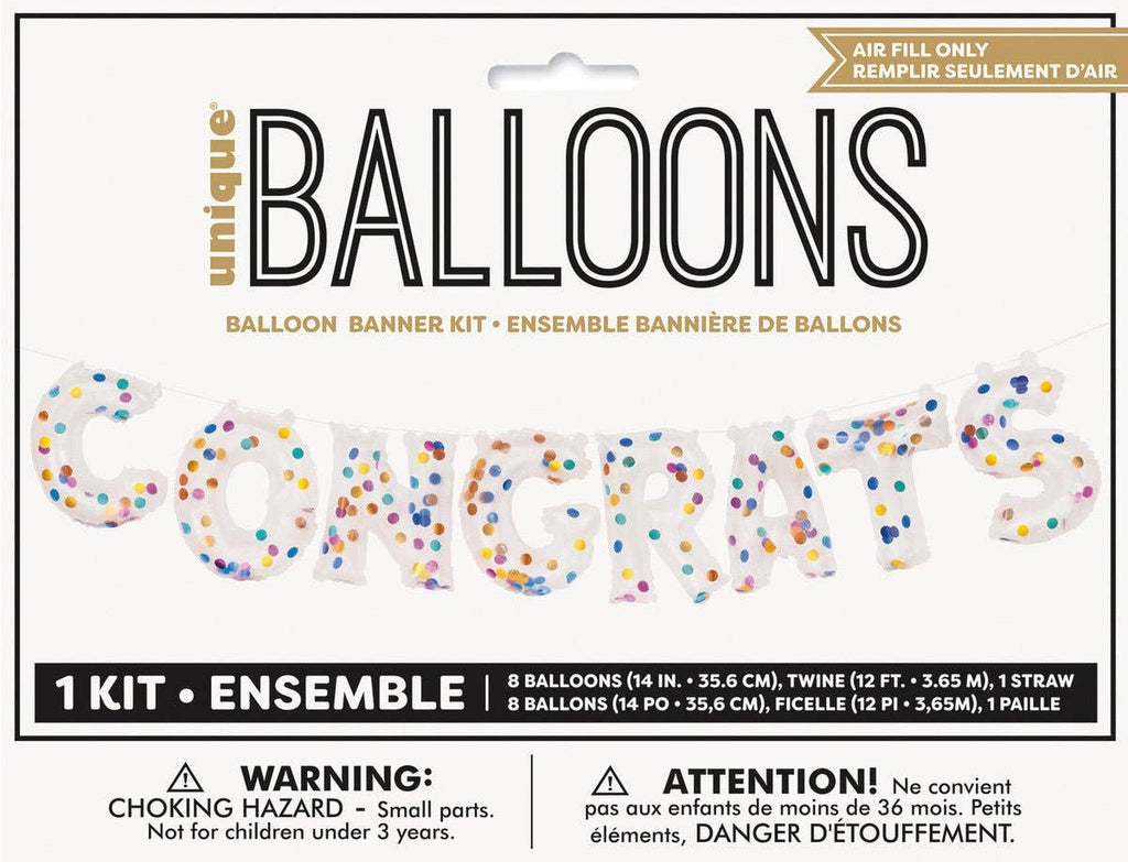 Congrats Confetti Balloon Banner Kit