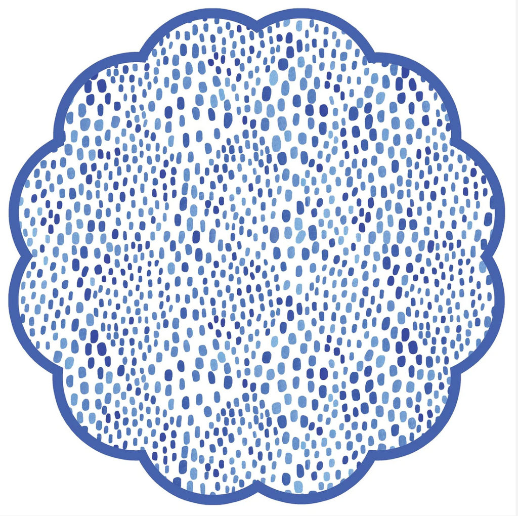 Blue Dot Scallop Placemats