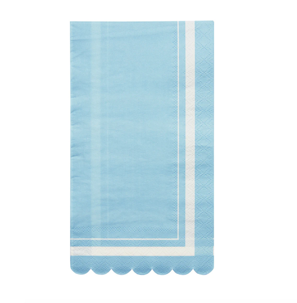 Blue Scalloped Guest Napkins