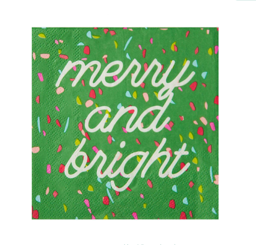 Merry and Bright Pink and Green Napkins (KC)
