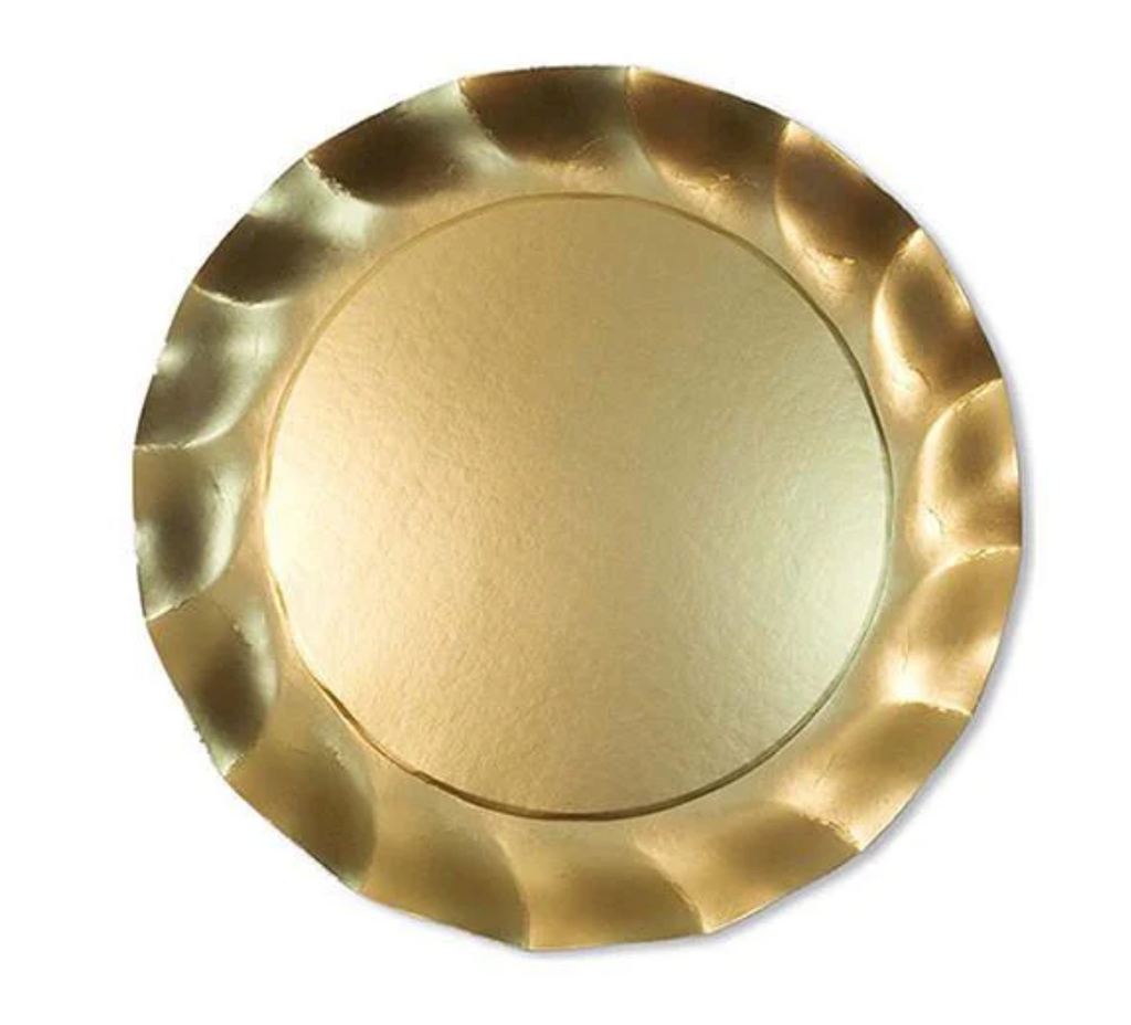 Satin Gold Wavy Dinner Plate