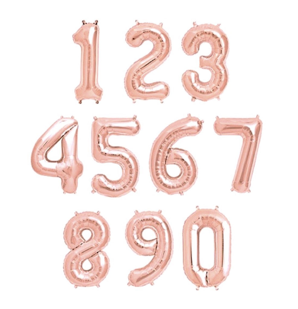 Rose Gold Number Balloons (A)u