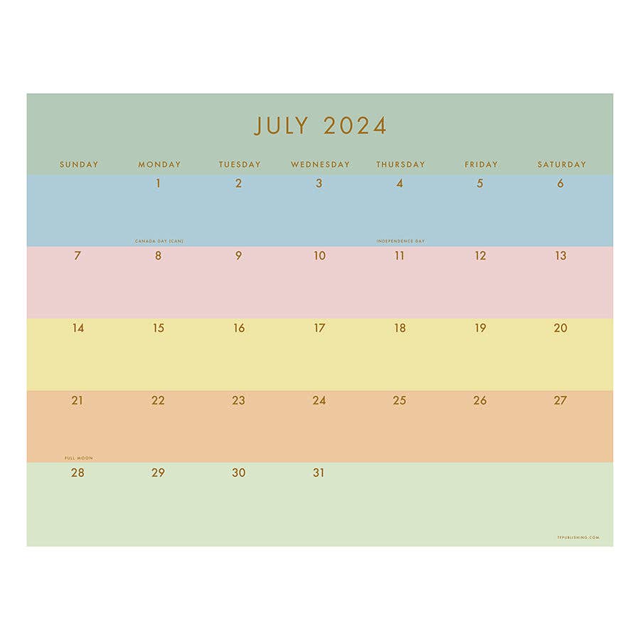 Super Stripe Medium Desk Calendar, July 2024 - June 2025