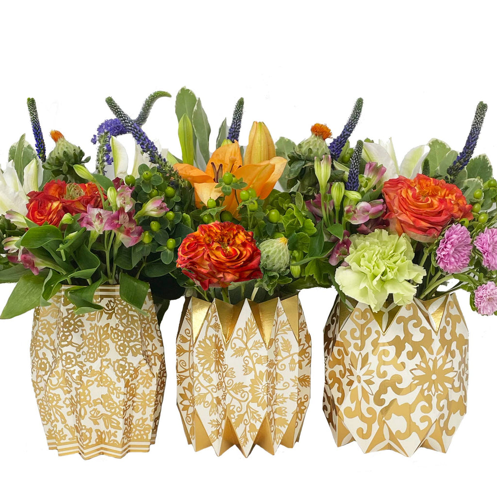 Gold Chinoiserie Paper Vase Wrap