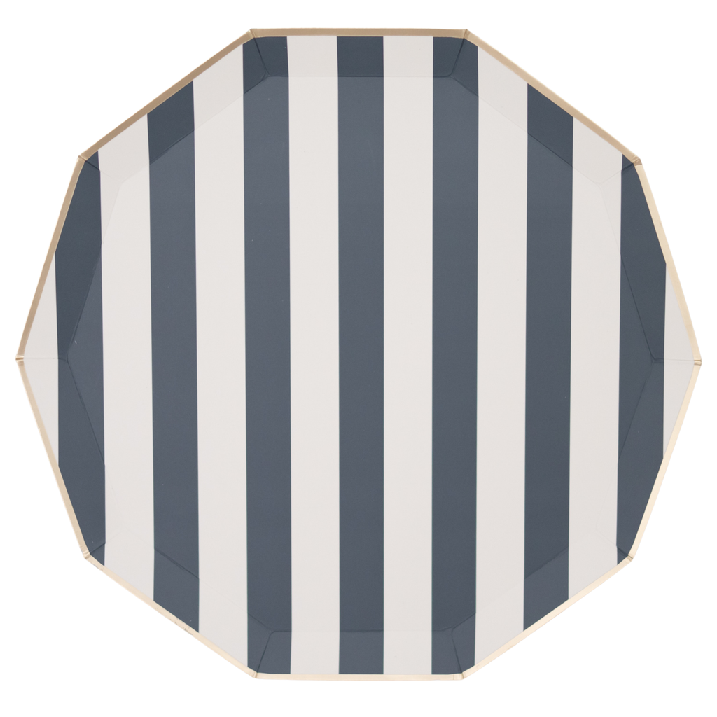 Midnight Blue Signature Cabana Stripe Plates