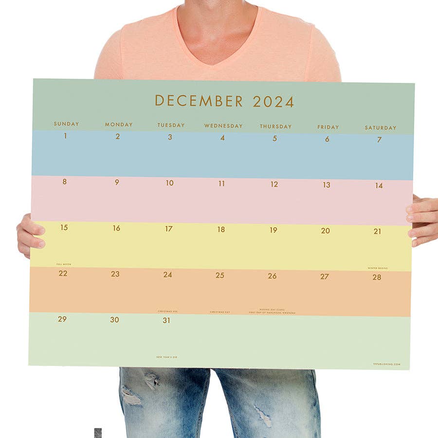 Super Stripe Large Desk Calendar, July 2024 - June 2025