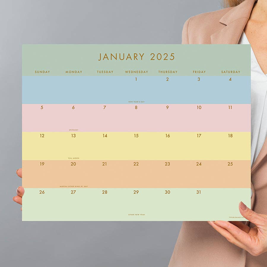 Super Stripe Medium Desk Calendar, July 2024 - June 2025