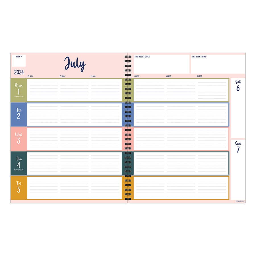 Teacher (and Home School) Lesson Planner, July 2024 - June 2025