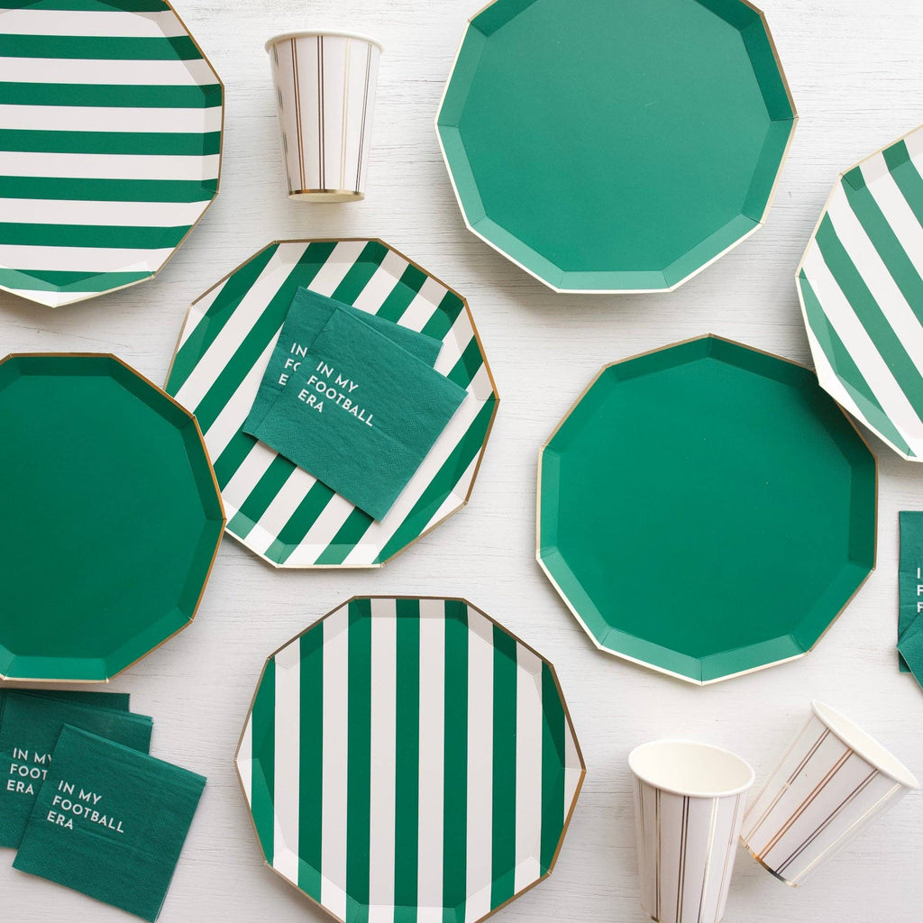 Emerald Green Signature Cabana Stripe Plates