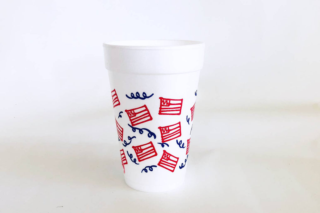 American Flag Foam Cup (10 ct bag)
