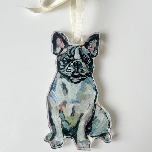  Art Frenchie Black & White Ornament 