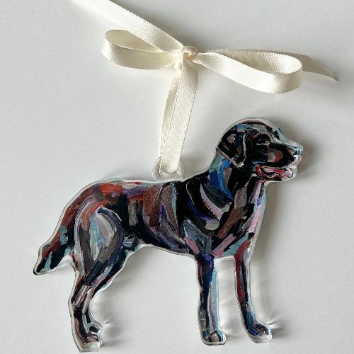 Art Chocolate Lab Ornament 