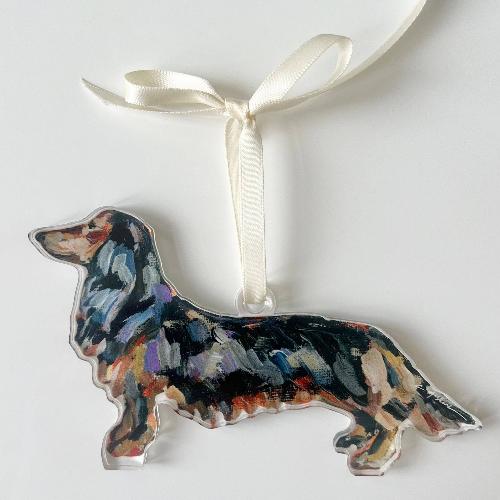 Art Dachshund Black and Tan Ornament 