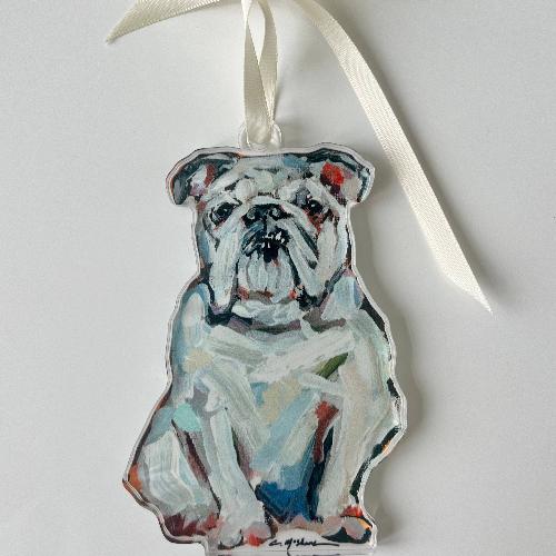  Art English Bulldog White Ornament 