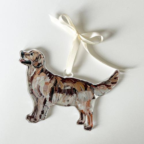 Art Golden Retriever Dark Ornament 