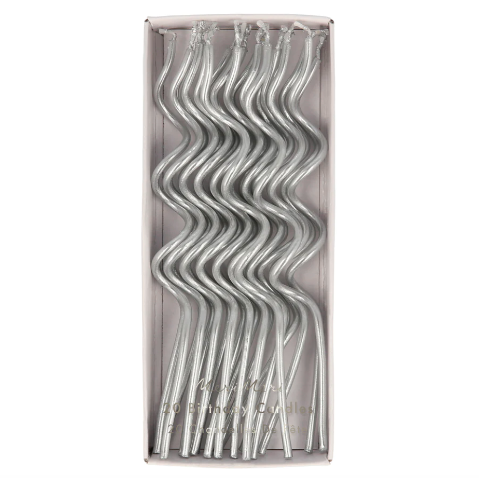Silver Swirly Candles