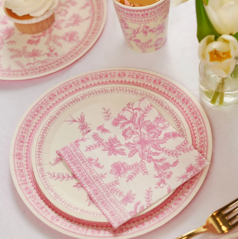 Pink Toile Cocktail Napkins