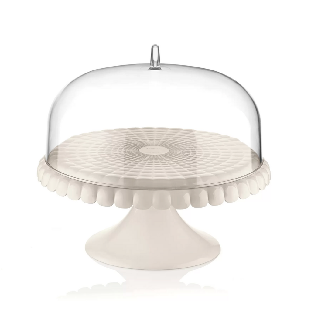 White Tiffany Cake Stand with Dome (Select Size)