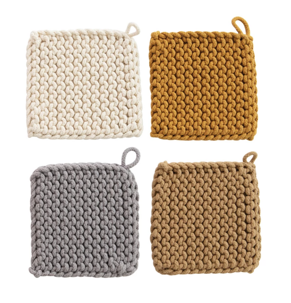 Warm Crocheted Pot Holder (choose color)