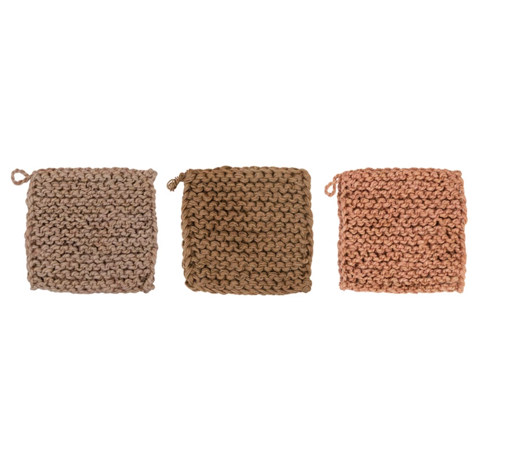 Jute Crocheted Pot Holder (choose color)
