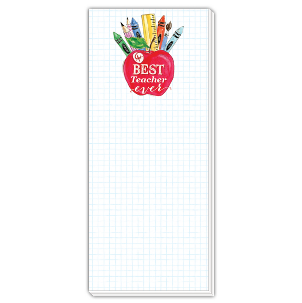 Best Teacher Apple Skinny Notepad