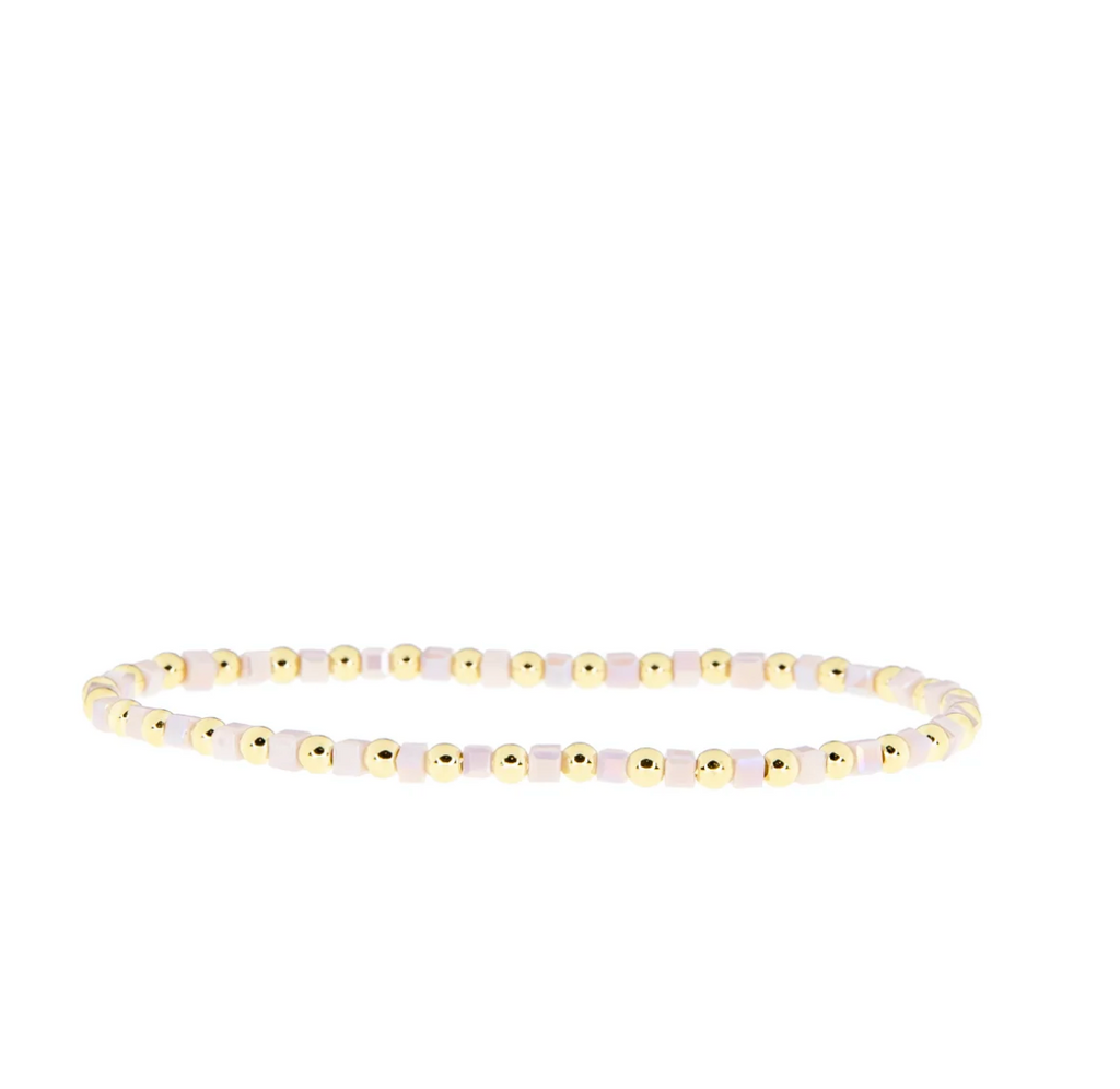Square and Gold Ball Stretch Bracelet