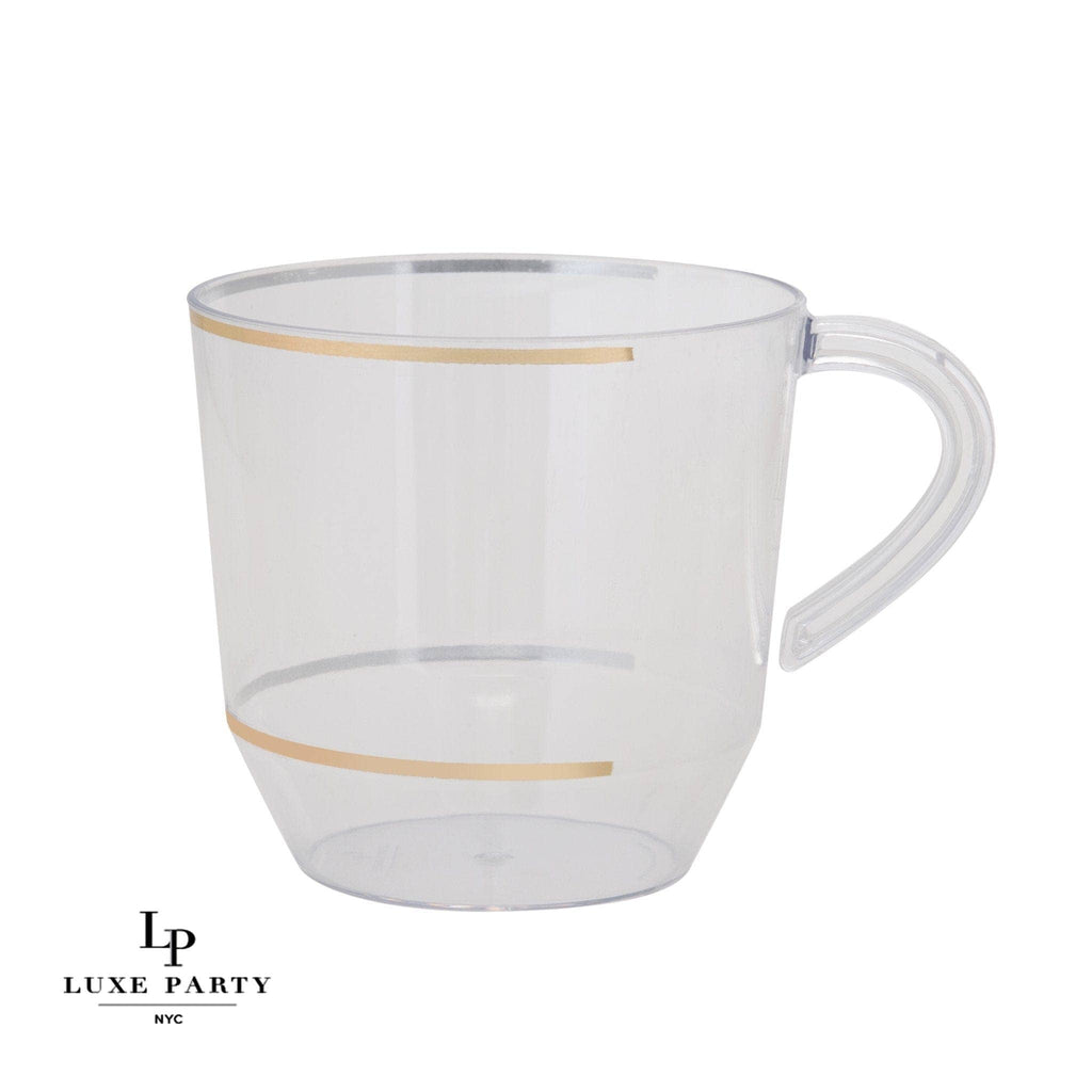 Clear Gold Plastic Coffee Cup 8ct