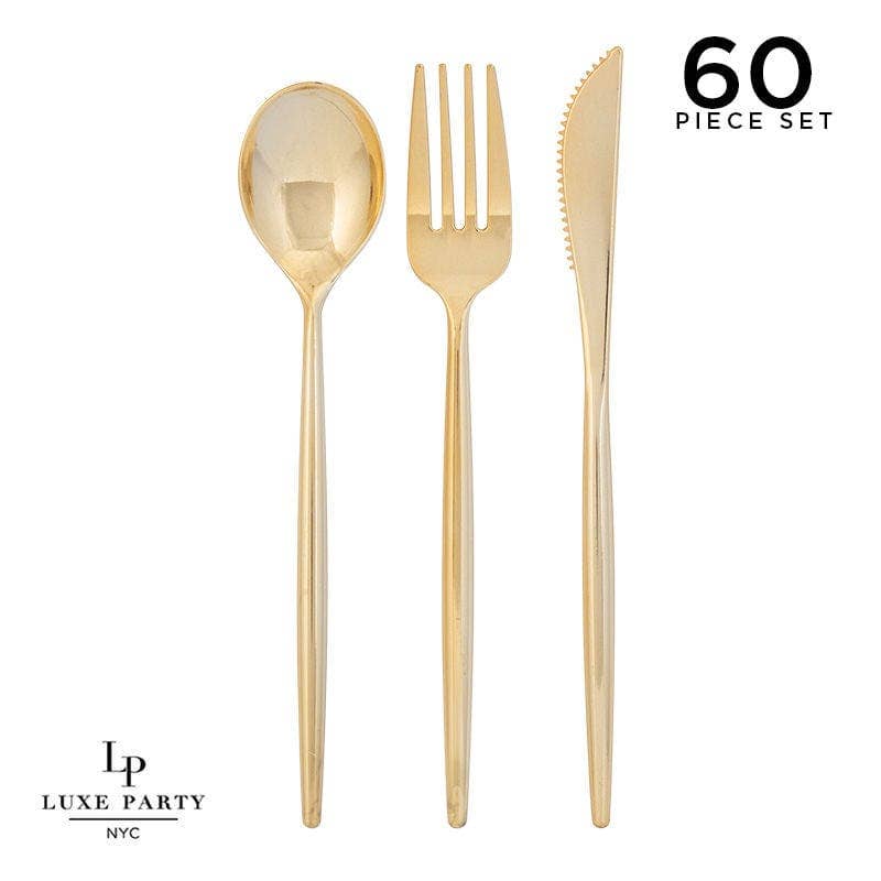 Matrix Gold Plastic Cutlery Set | 20 sets