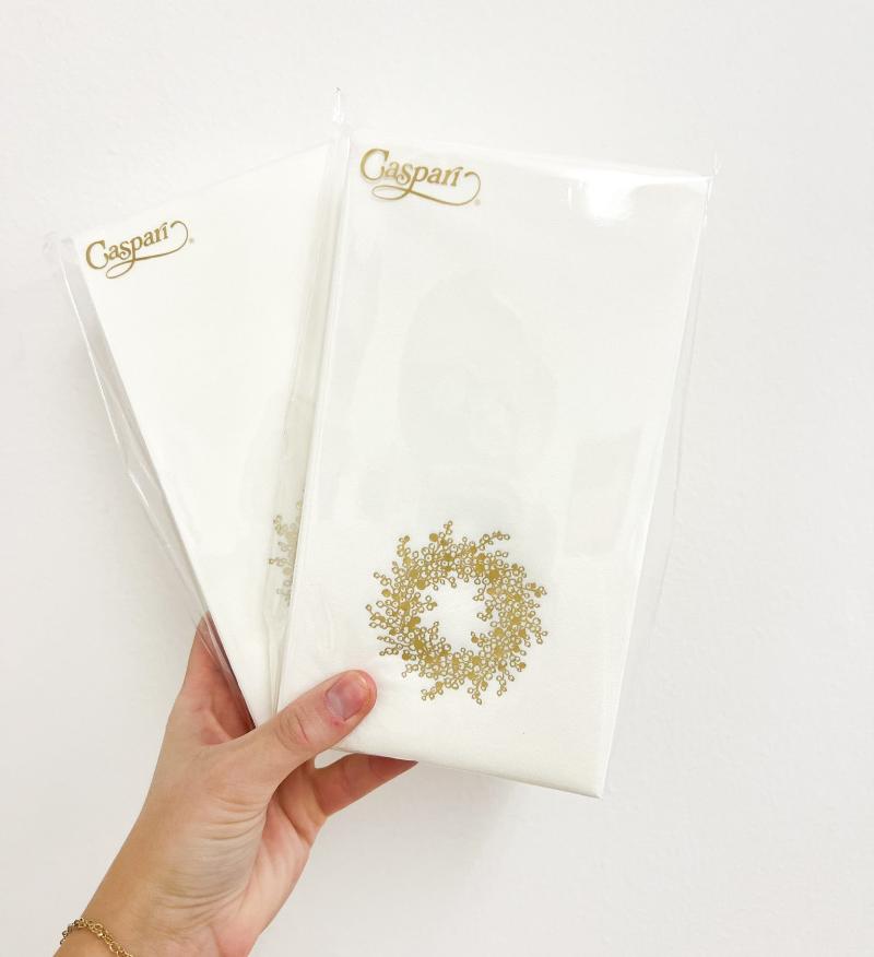 Berry Wreath Gold Napkins