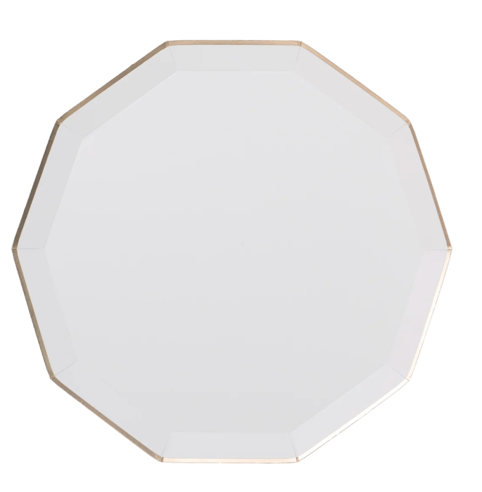 Bonjour Fete Party Blanc White Dinner Plates