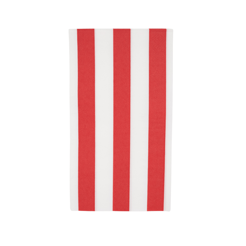 Bonjour Fête Party Cherry Red Cabana Stripe Guest Napkins