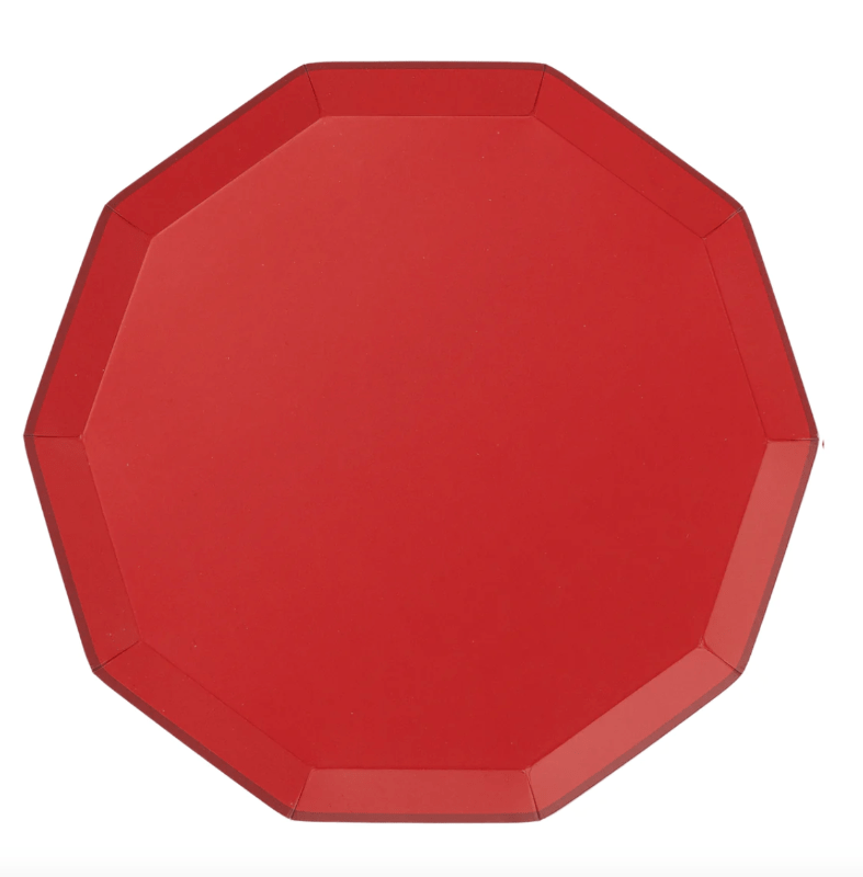 Bonjour Fete Party Cherry Red Dinner Plates