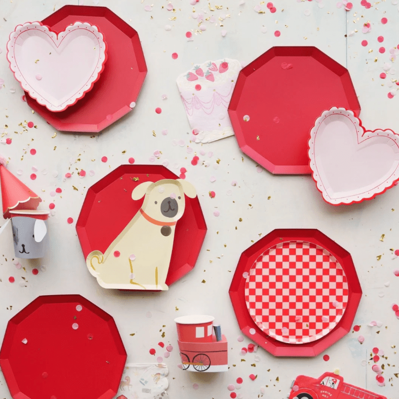 Bonjour Fete Party Cherry Red Dinner Plates