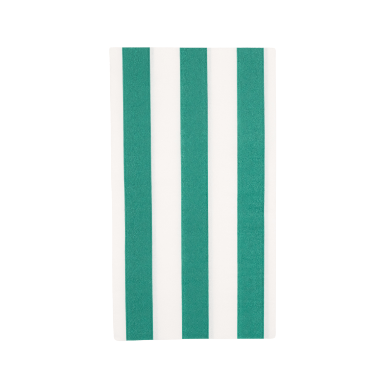 Bonjour Fête Party Emerald Green Cabana Stripe Guest Napkins