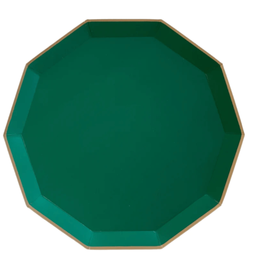 Bonjour Fete Party Emerald Green Dinner Plates