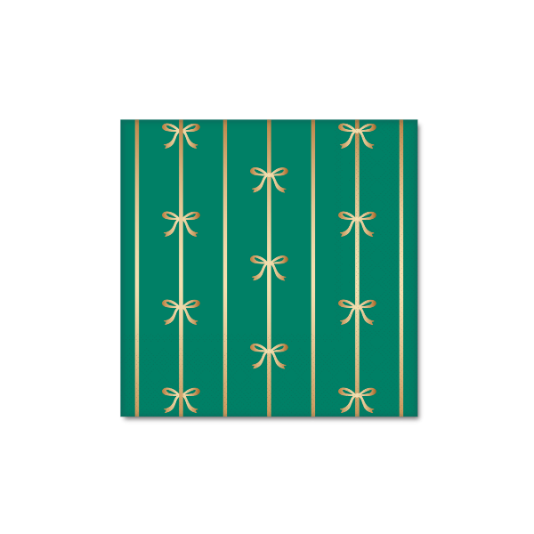 Bonjour Fête EMERALD GREEN SIGNATURE BOW SMALL NAPKINS