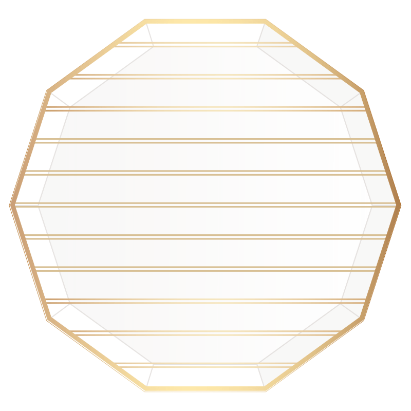 Bonjour Fête Party Gold Signature Stripe Dinner Plate