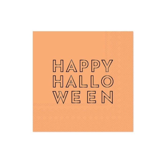 Bonjour Fête Halloween Happy Halloween Orange Beverage Napkins