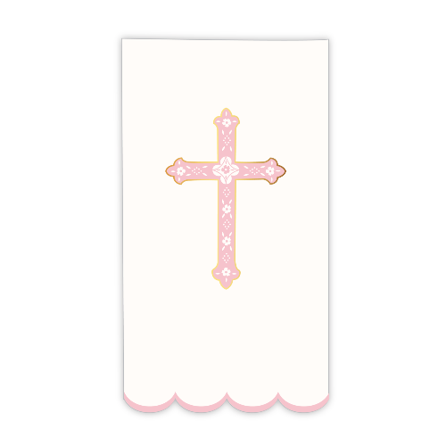Bonjour Fête PETAL PINK CROSS GUEST TOWELS