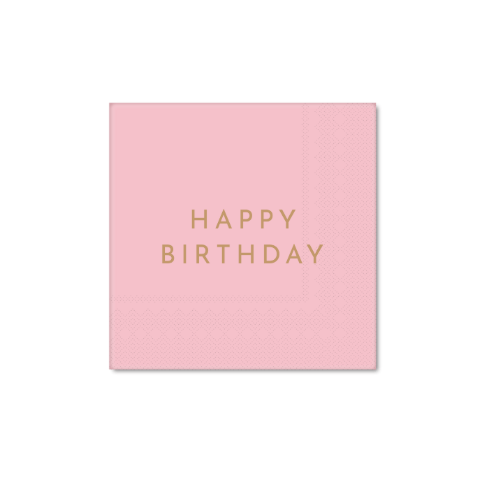 Bonjour Fête Party Petal Pink Signature Birthday Napkins