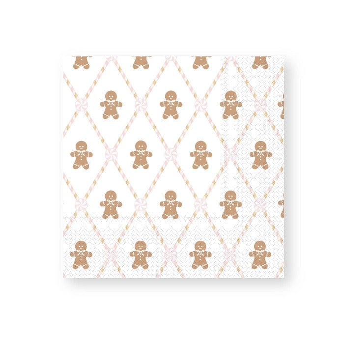 Bonjour Fête Christmas Pink Gingerbread Lunch Napkins