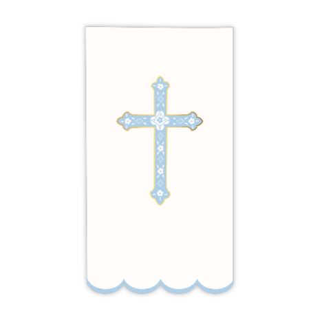 Bonjour Fête SKY BLUE CROSS GUEST TOWELS