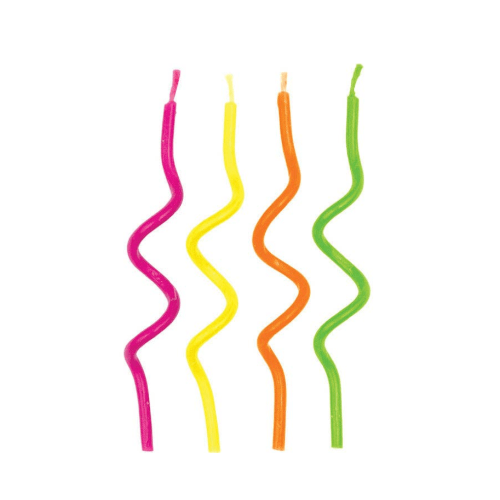 Bulk Party Decor Neon Curly Candles