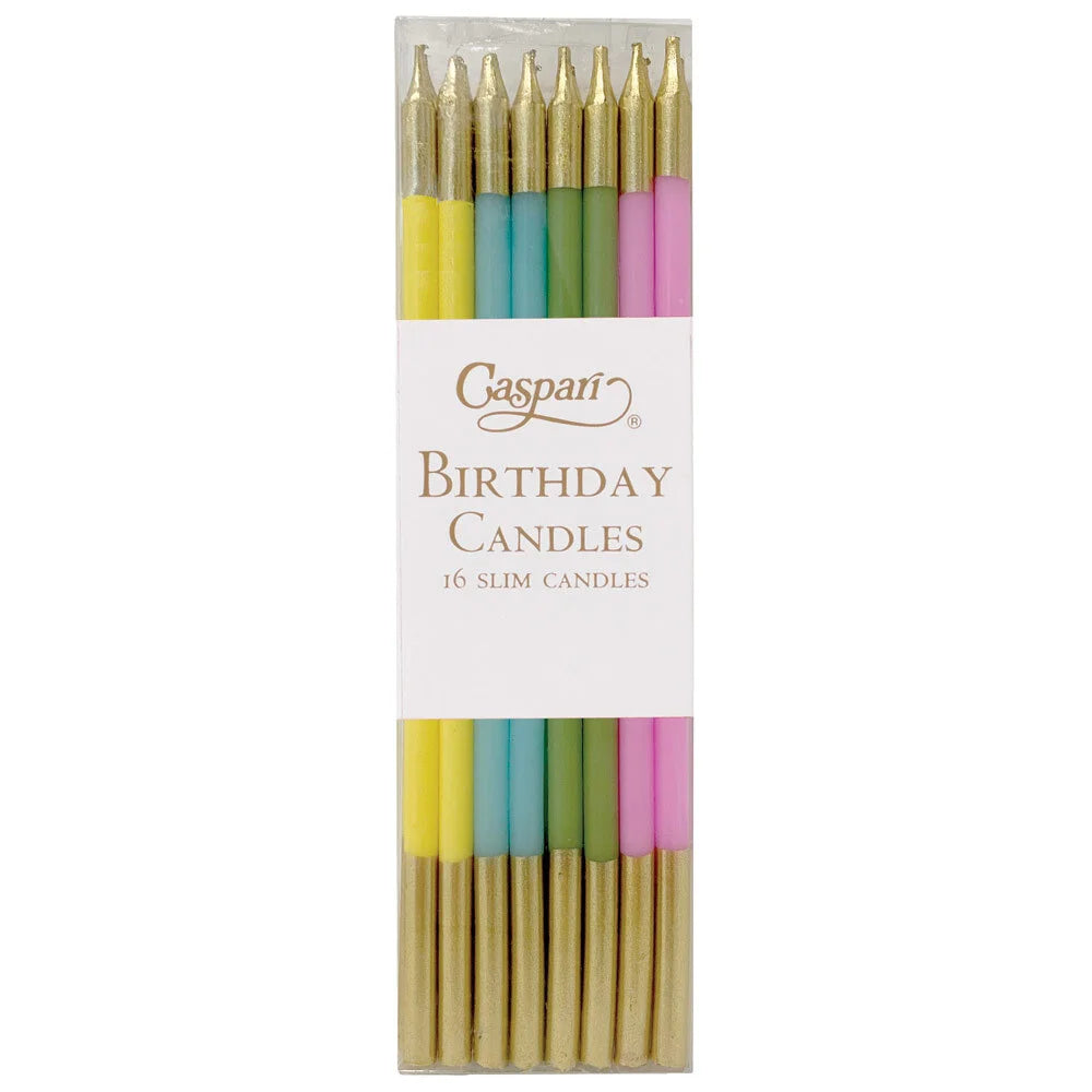 Pastels Birthday Slims Candles