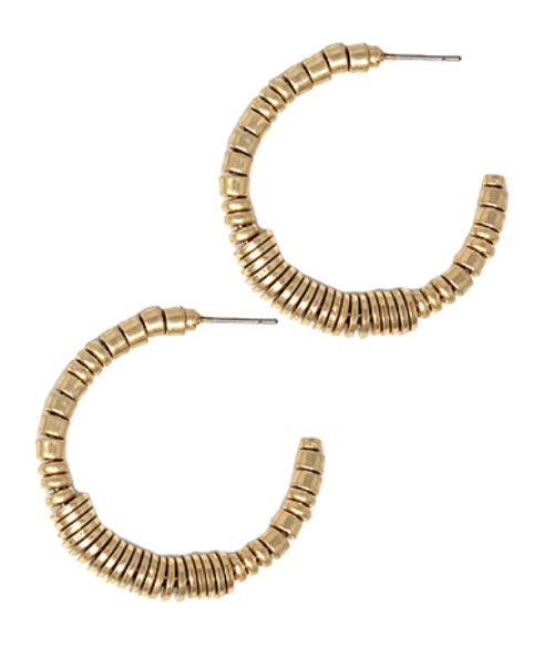 Canvas Style Beaded Hoop Earrings