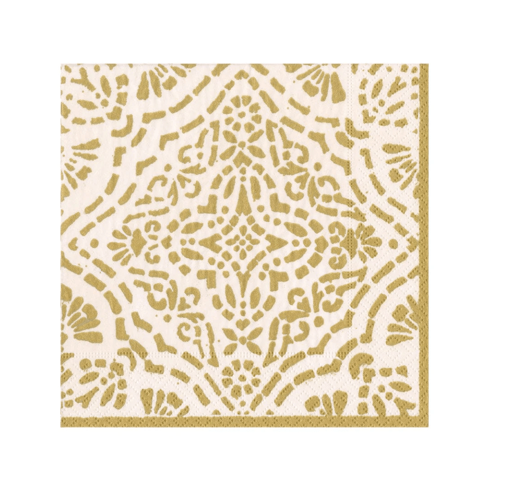 Caspari Party Anika Ivory/Gold Lunch Napkins