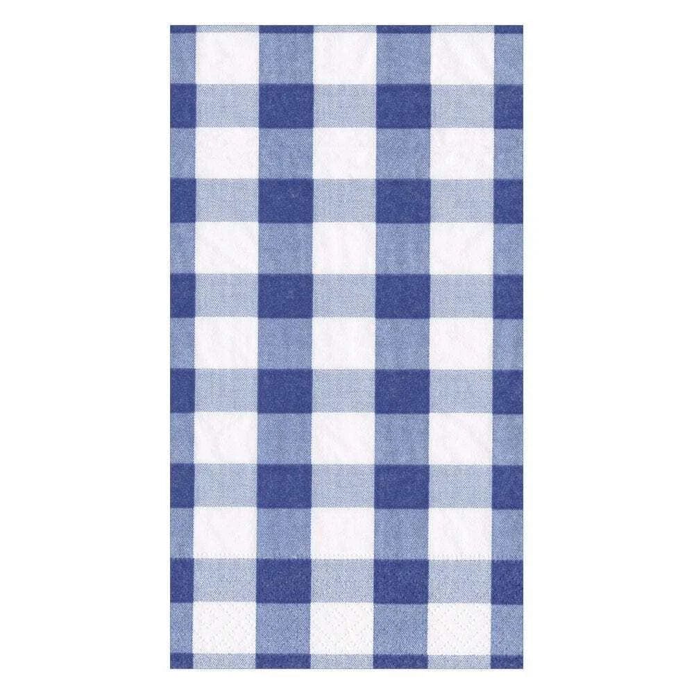 Caspari Party Blue Gingham Guest Napkins