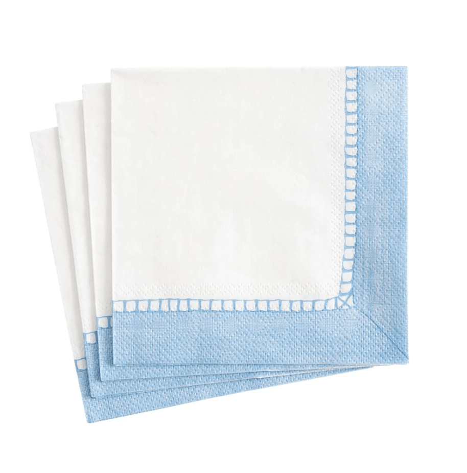 Caspari Blue Linen Border Napkin