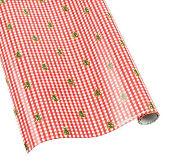 Caspari Christmas Christmas Tree Gingham Wrap