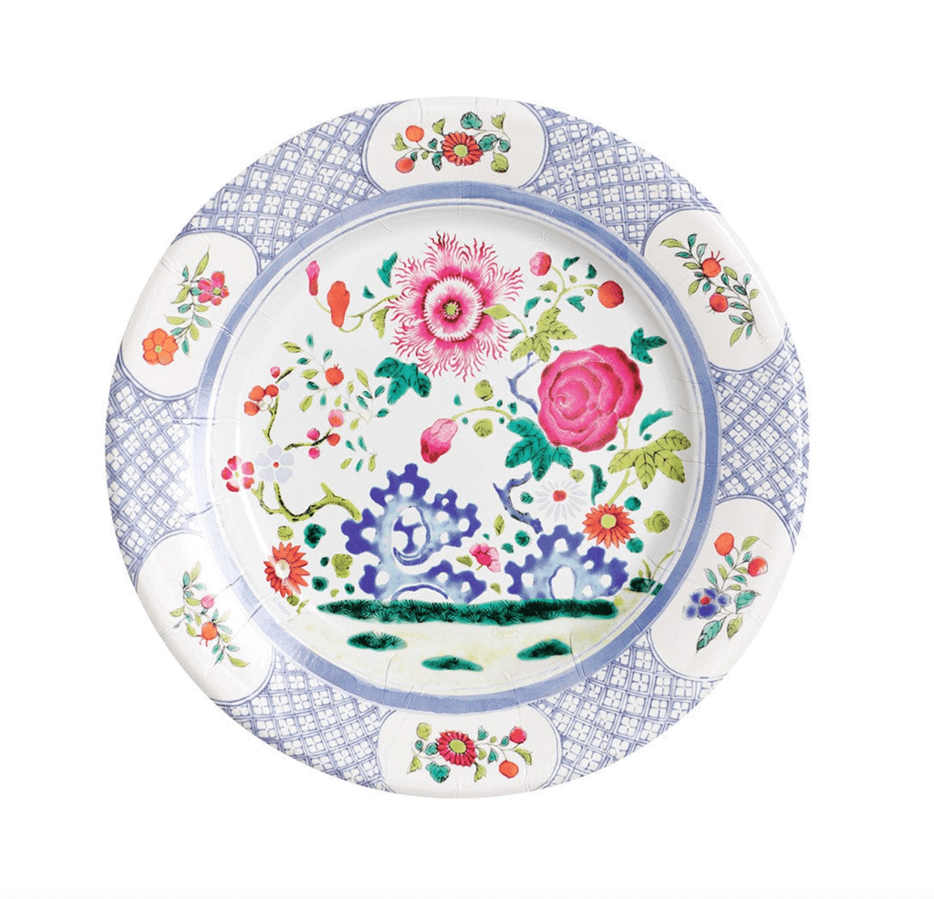 Caspari Party Floral Porcelain Salad Plates